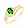 Bague émeraude et diamant en or 9 carats