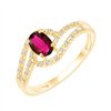 Bague rubis et diamant en or 9 carats