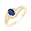 Bague saphir et diamant en or 9 carats