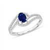 Bague saphir et diamant en or 9 carats