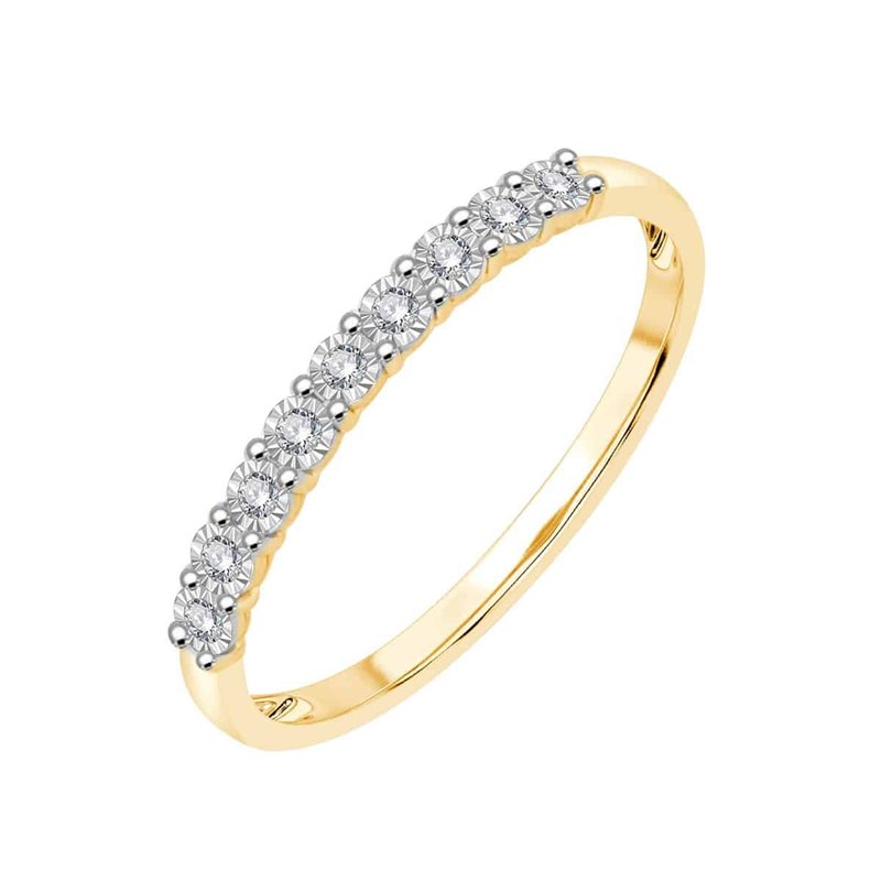 Alliance serti clos diamant en or 9 carats