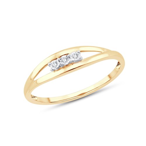 Bague trilogie diamant en or 9 carats