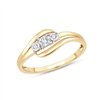Bague trilogie diamant en or 9 carats