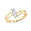 Bague trilogie diamant en or 9 carats