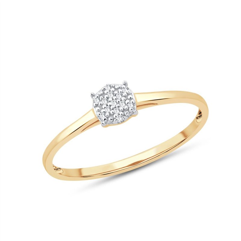 Bague serti clos diamant en or 9 carats