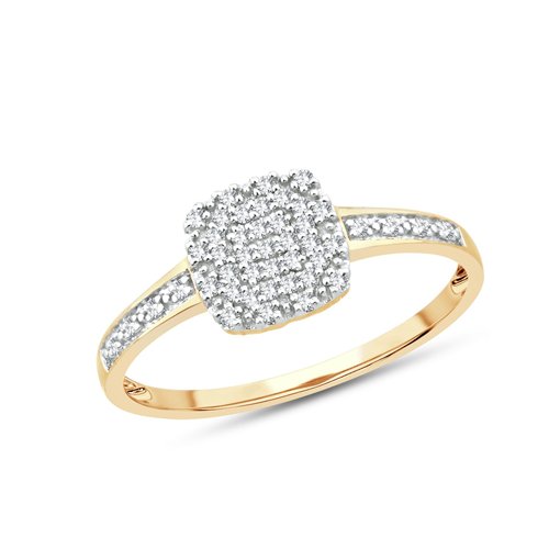 Bague serti clos diamant en or 9 carats