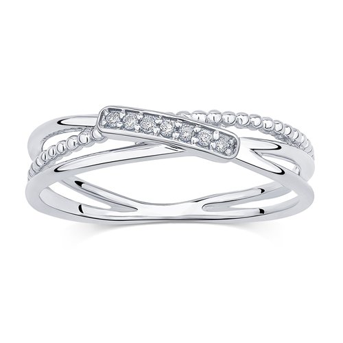 Bague serti clos diamant en or 9 carats