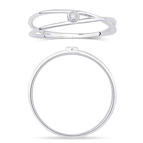 Bague serti clos diamant en or 9 carats