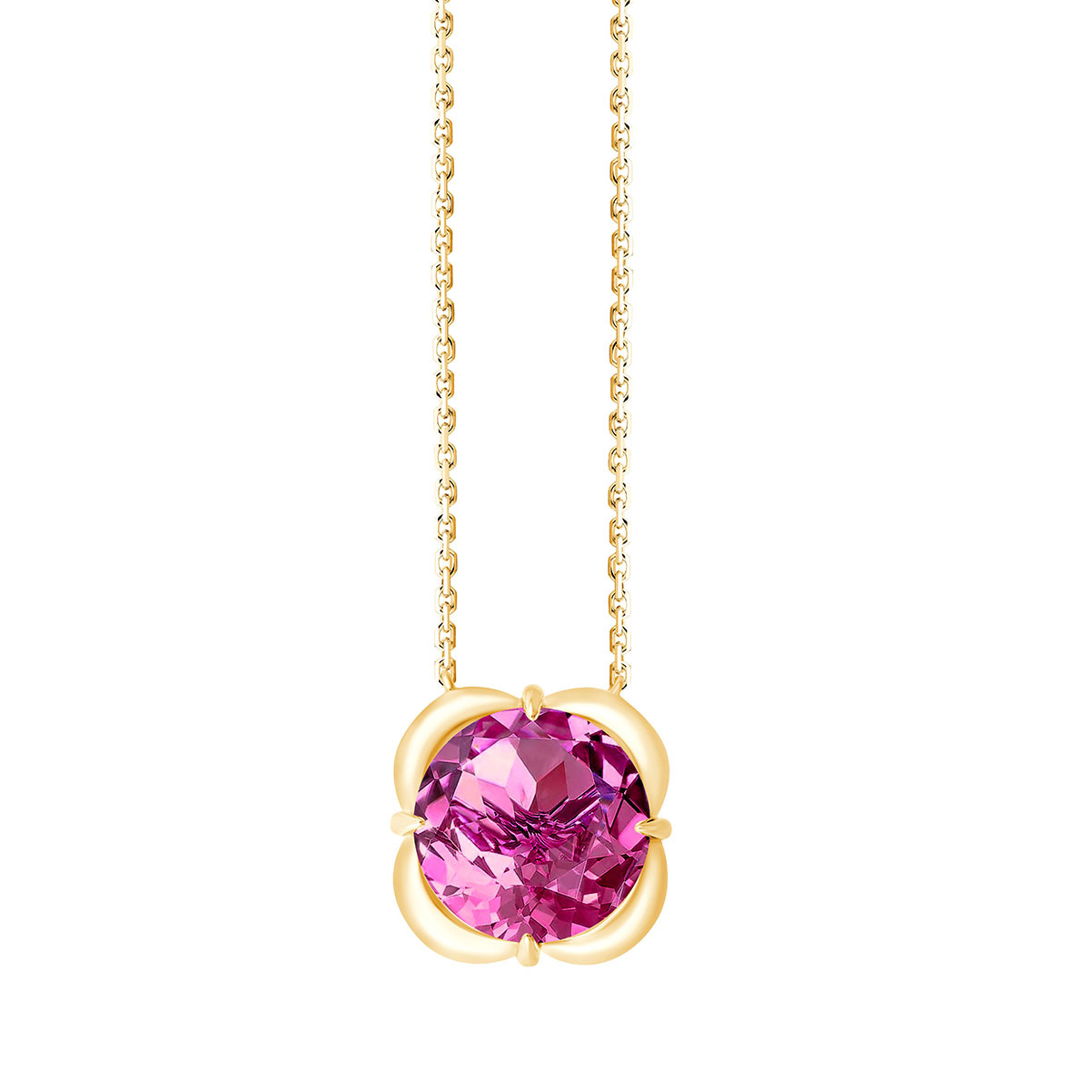 Collier Kalista serti clos pierre fine en or 9 carats