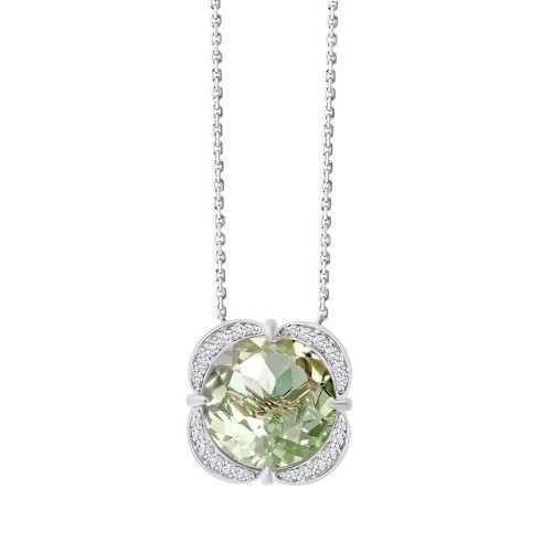 Collier Kalista serti clos pierre fine et diamant en or 18 carats