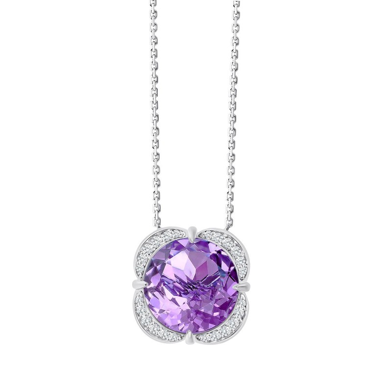Collier Kalista toi et moi pierre fine et diamant en or 18 carats