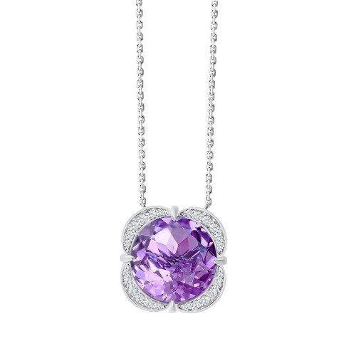 Collier Kalista toi et moi pierre fine et diamant en or 18 carats