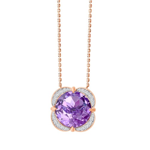 Collier Kalista toi et moi pierre fine et diamant en or 18 carats