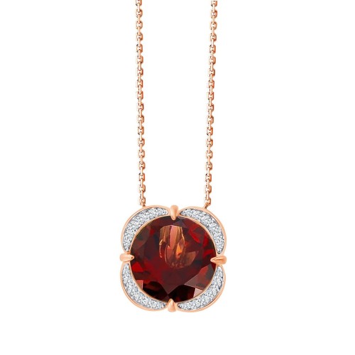 Collier Kalista serti clos pierre fine et diamant en or 18 carats