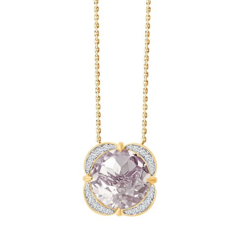 Collier Kalista serti clos pierre fine et diamant en or 18 carats