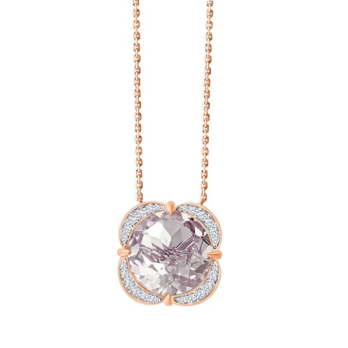 Collier Kalista serti clos pierre fine et diamant en or 18 carats