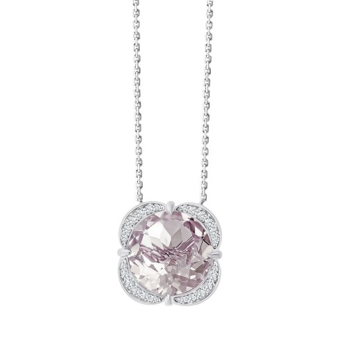 Collier Kalista serti clos pierre fine et diamant en or 18 carats