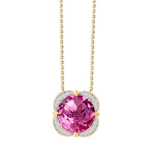 Collier Kalista toi et moi pierre fine et diamant en or 18 carats