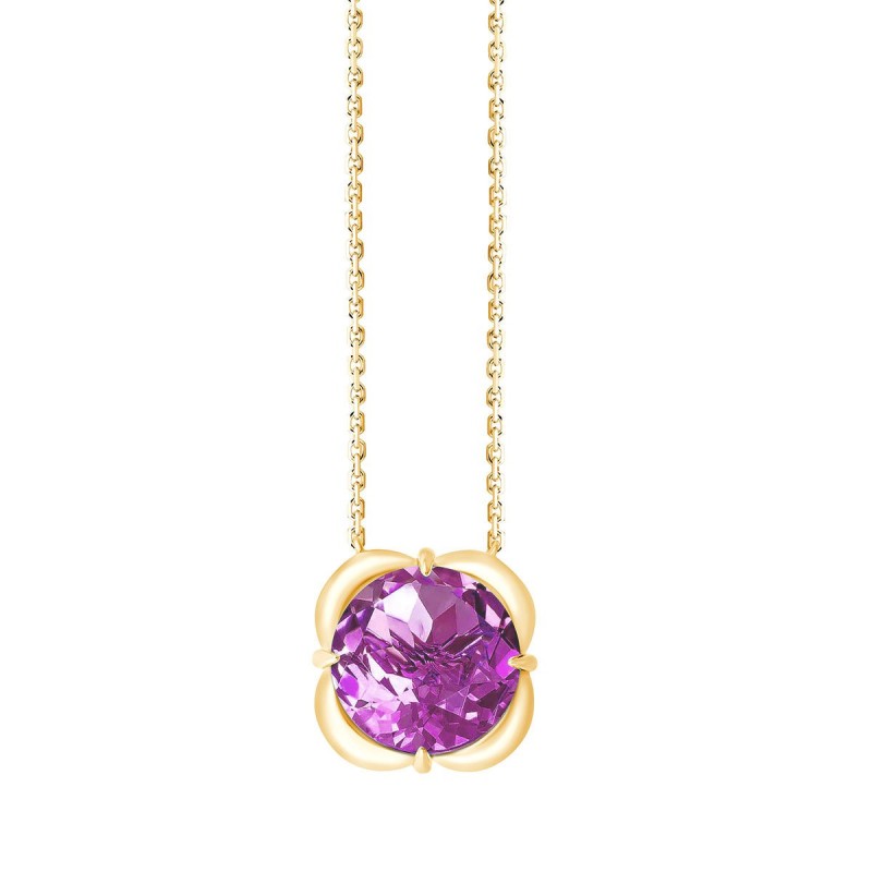 Collier Kalista serti clos pierre fine en or 18 carats
