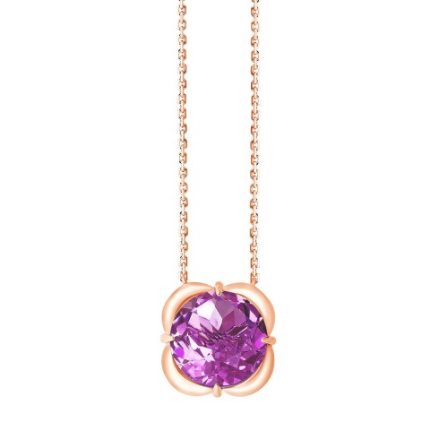 Collier Kalista serti clos pierre fine en or 18 carats