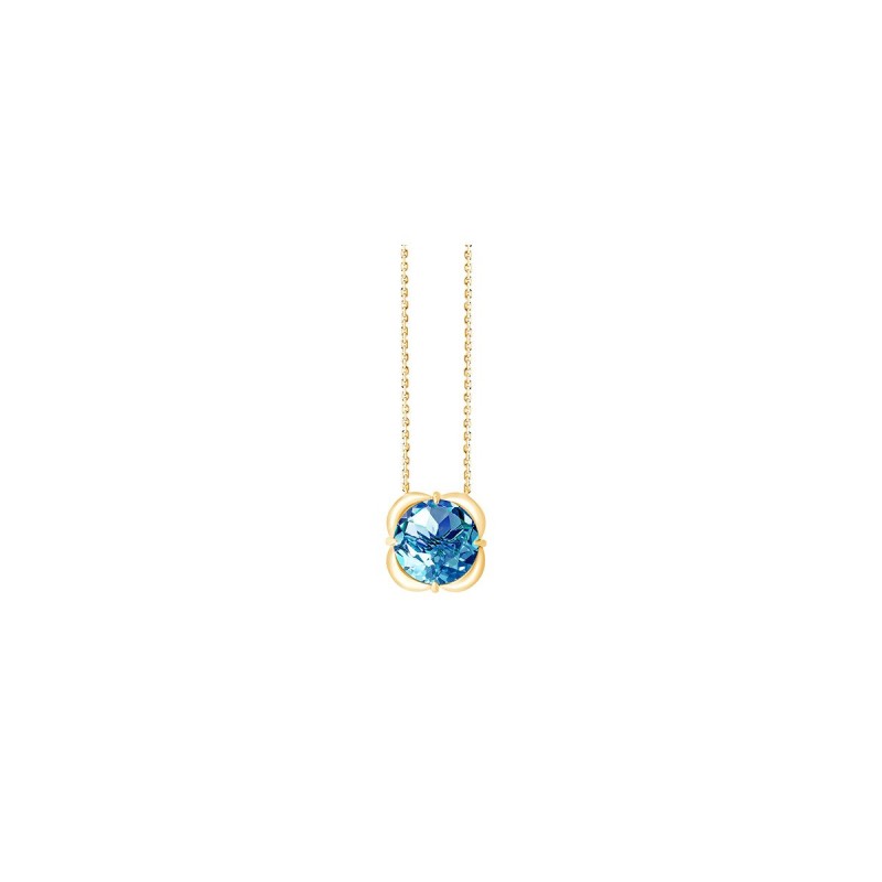 Collier Kalista serti clos pierre fine en or 18 carats