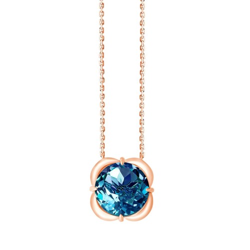 Collier Kalista serti clos pierre fine en or 18 carats