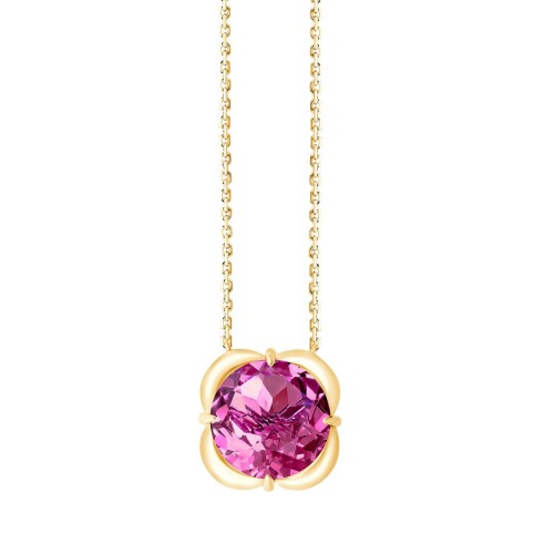 Collier Kalista serti clos pierre fine en or 18 carats