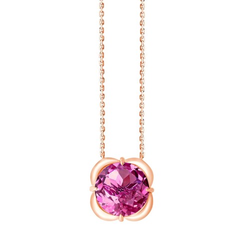 Collier Kalista serti clos pierre fine en or 18 carats