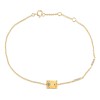 Bracelet Lou serti clos pierre fine et diamant en or 18 carats