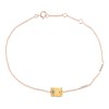 Bracelet Lou serti clos pierre fine et diamant en or 18 carats