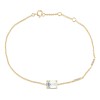 Bracelet Lou serti clos pierre fine et émeraude en or 18 carats