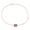 Bracelet Lou serti clos pierre fine et diamant en or 18 carats