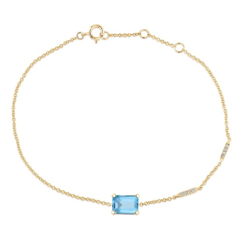 Bracelet Lou pierre fine et émeraude en or 18 carats