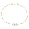 Bracelet Lou serti clos pierre fine et émeraude en or 18 carats