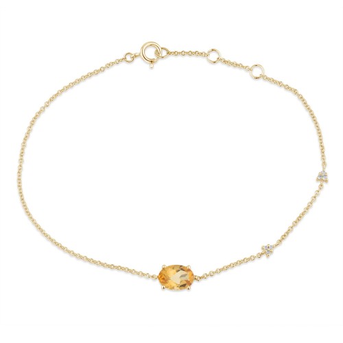 Bracelet Lou pierre fine et diamant en or 18 carats