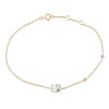 Bracelet Lou serti clos pierre fine et diamant en or 18 carats