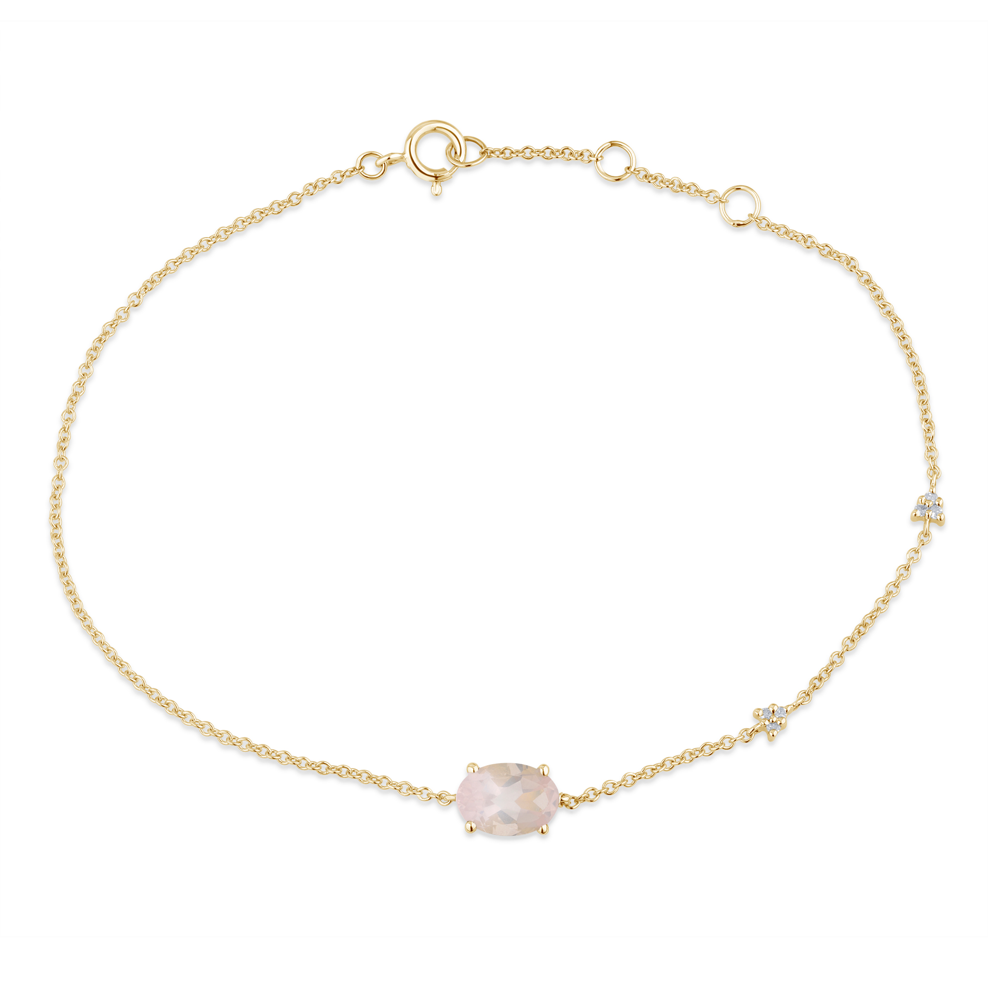 Bracelet Lou serti clos pierre fine et diamant en or 18 carats