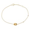 Bracelet Lou serti clos pierre fine et diamant en or 18 carats