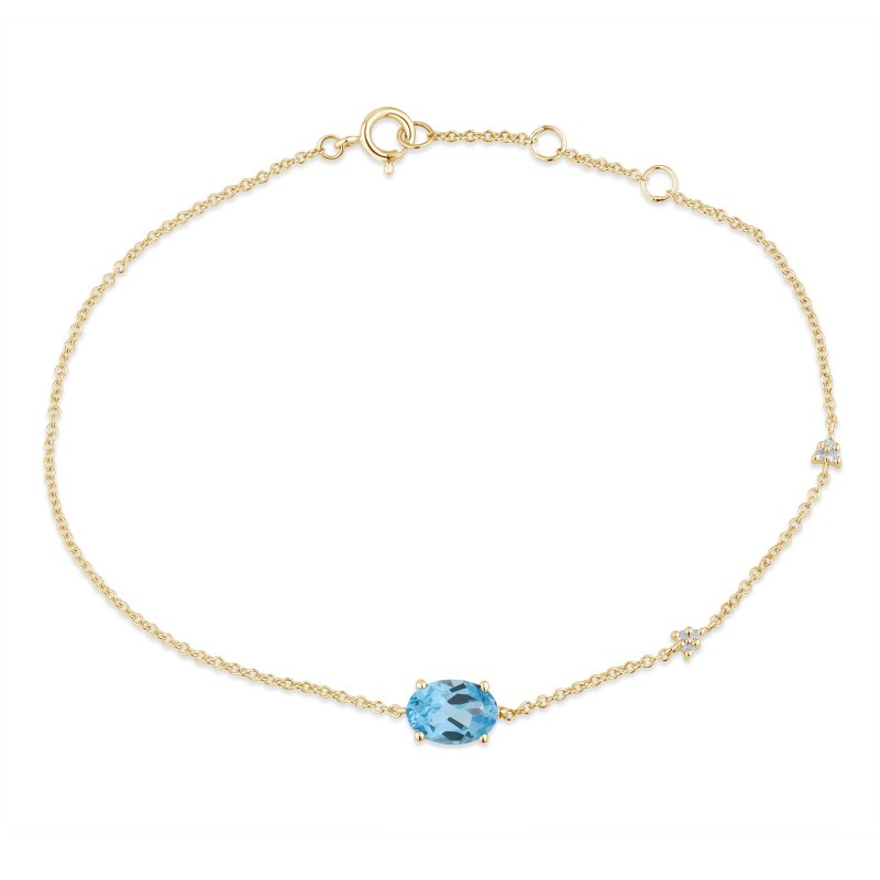 Bracelet Lou pierre fine et diamant en or 18 carats
