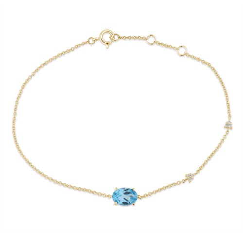 Bracelet Lou pierre fine et diamant en or 18 carats