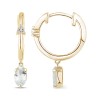 Boucles d'oreilles Lou serti clos pierre fine et diamant en or 18 carats