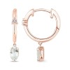 Boucles d'oreilles Lou serti clos pierre fine et diamant en or 18 carats