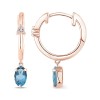 Boucles d'oreilles Lou toi et moi pierre fine et diamant en or 18 carats