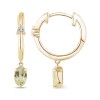 Boucles d'oreilles Lou serti clos pierre fine et diamant en or 18 carats