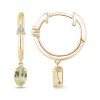 Boucles d'oreilles Lou serti clos pierre fine et diamant en or 18 carats