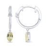 Boucles d'oreilles Lou serti clos pierre fine et diamant en or 18 carats