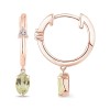 Boucles d'oreilles Lou serti clos pierre fine et diamant en or 18 carats