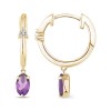 Boucles d'oreilles Lou pierre fine et diamant en or 18 carats