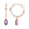 Boucles d'oreilles Lou pierre fine et diamant en or 18 carats