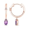 Boucles d'oreilles Lou pierre fine et diamant en or 18 carats